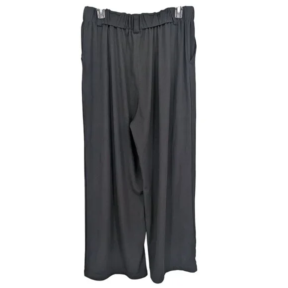 Halara Wide Leg Pleated Trousers Women Size L Pull On Pants Minimalist Stretch - Picture 2 of 12